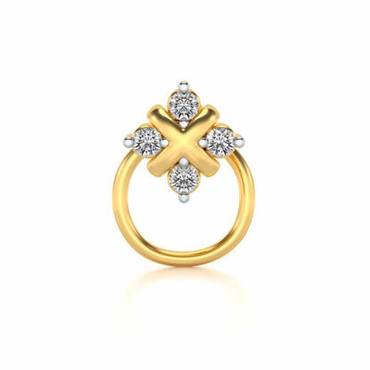 Areses Silver Nosepin - Yellow Gold - Image 2