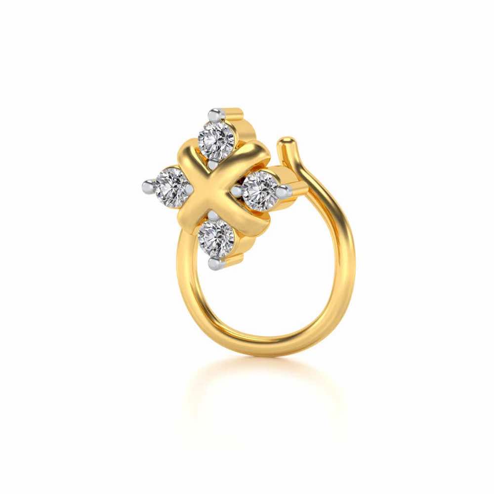 Areses Silver Nosepin - Yellow Gold - Image 3