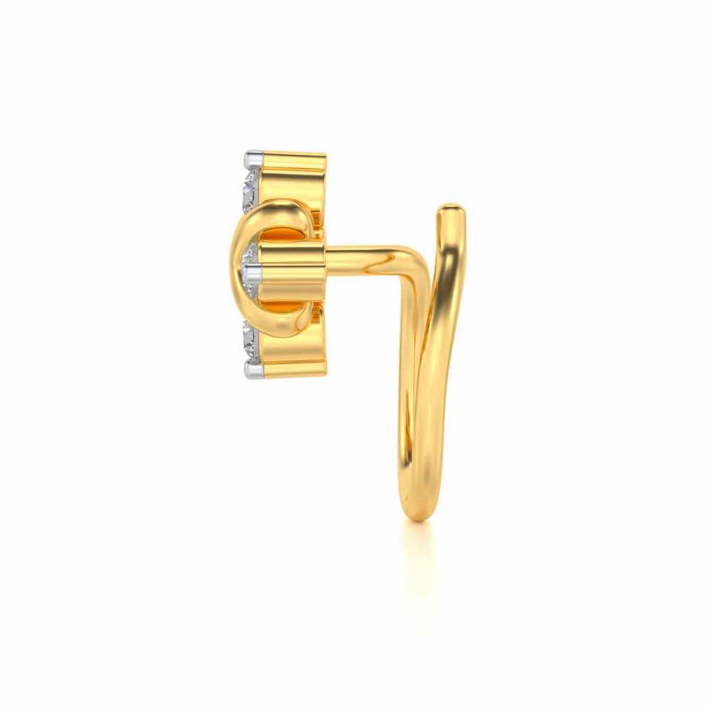 Areses Silver Nosepin - Yellow Gold - Image 4