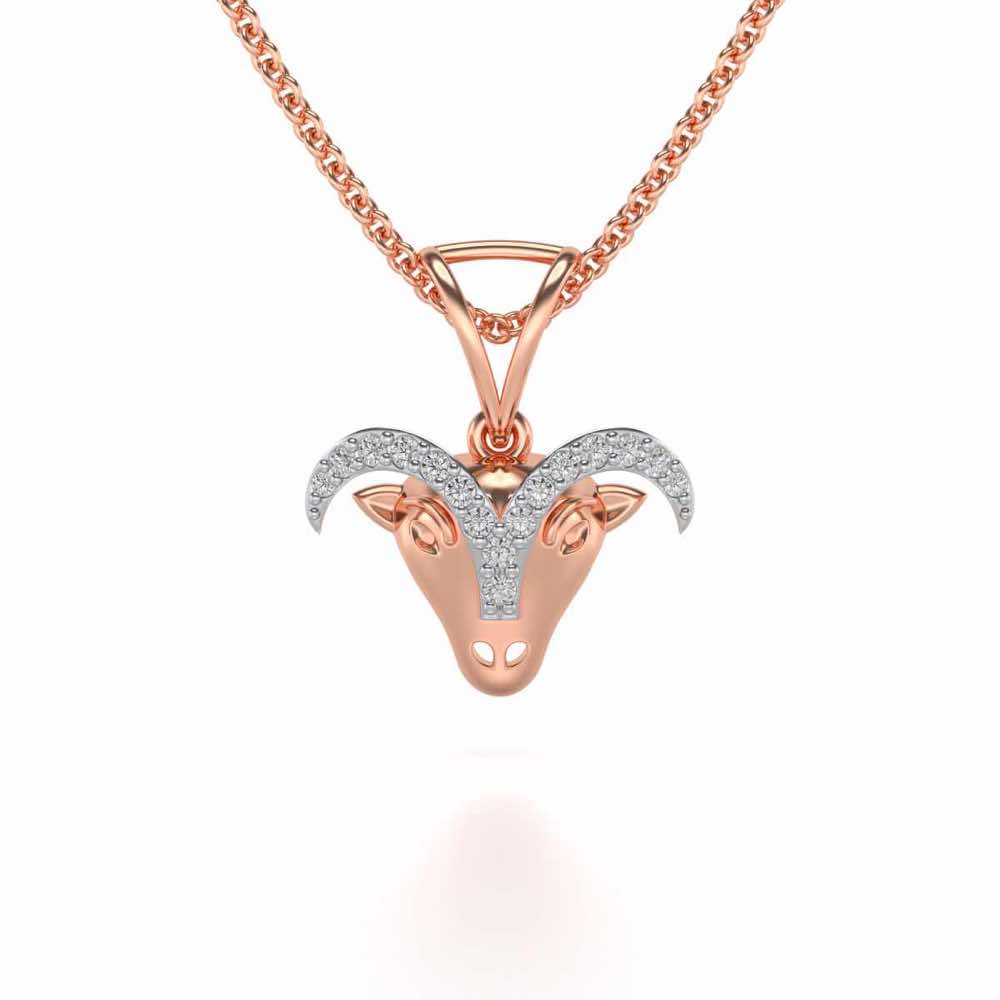 Aries Silver Pendant - Rose Gold - Image 2