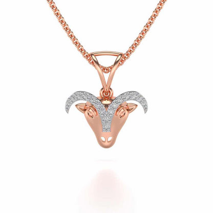 Aries Silver Pendant - Rose Gold - Image 2