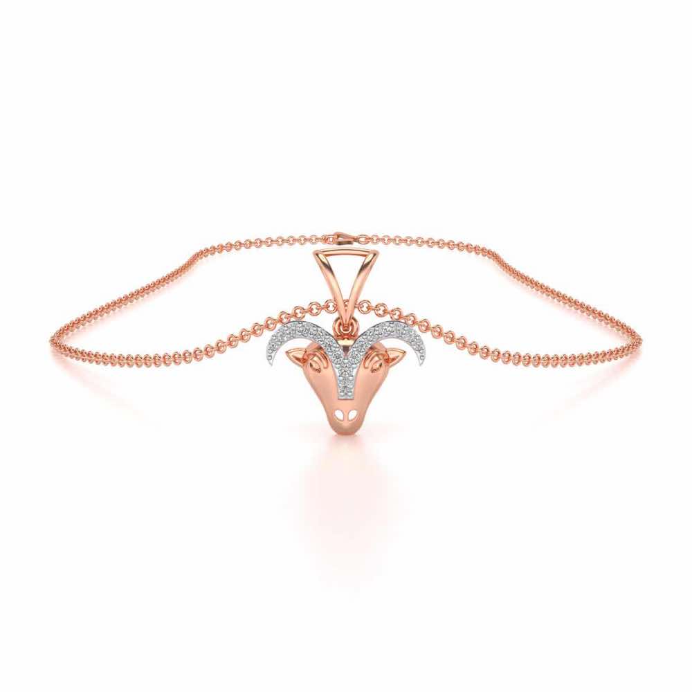 Aries Silver Pendant - Rose Gold - Image 3