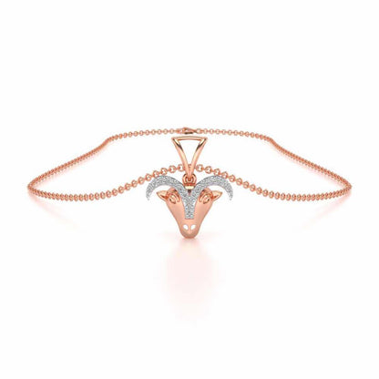 Aries Silver Pendant - Rose Gold - Image 3