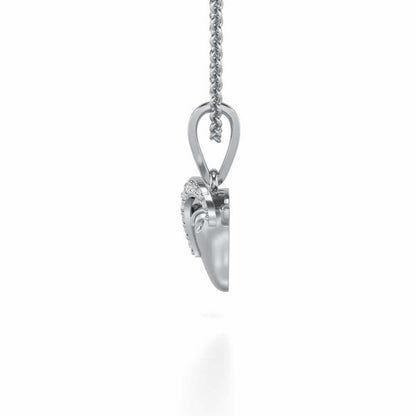 Aries Silver Pendant - White Gold - Image 4