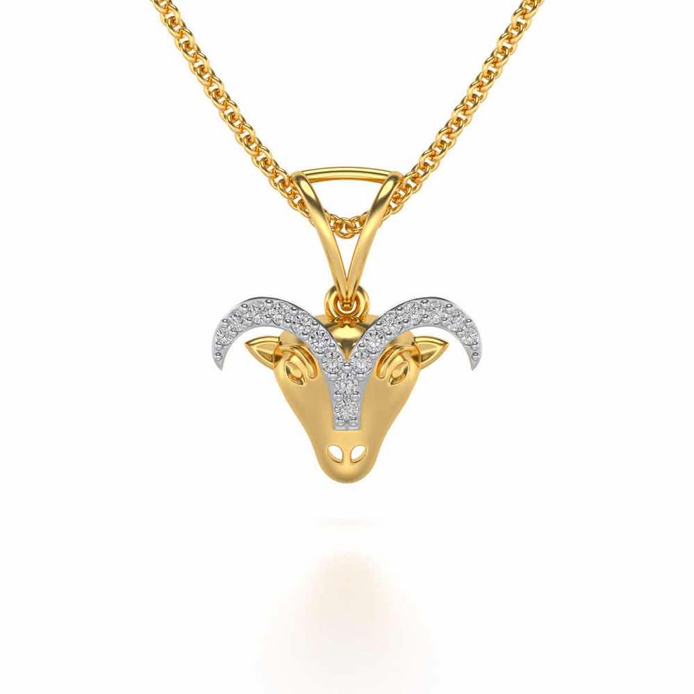 Aries Silver Pendant - Yellow Gold - Image 2