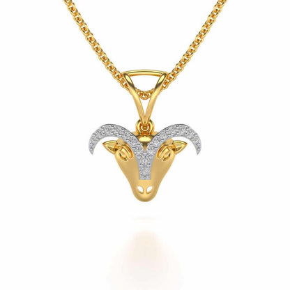 Aries Silver Pendant - Yellow Gold - Image 2