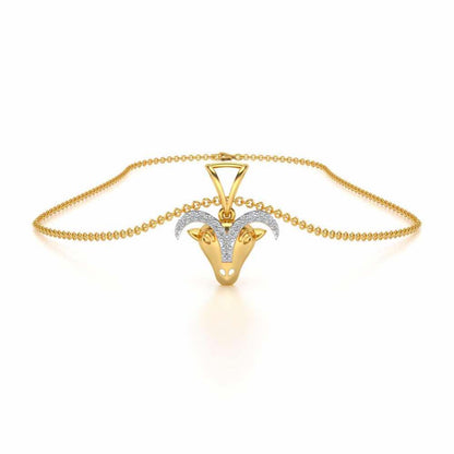 Aries Silver Pendant - Yellow Gold - Image 3