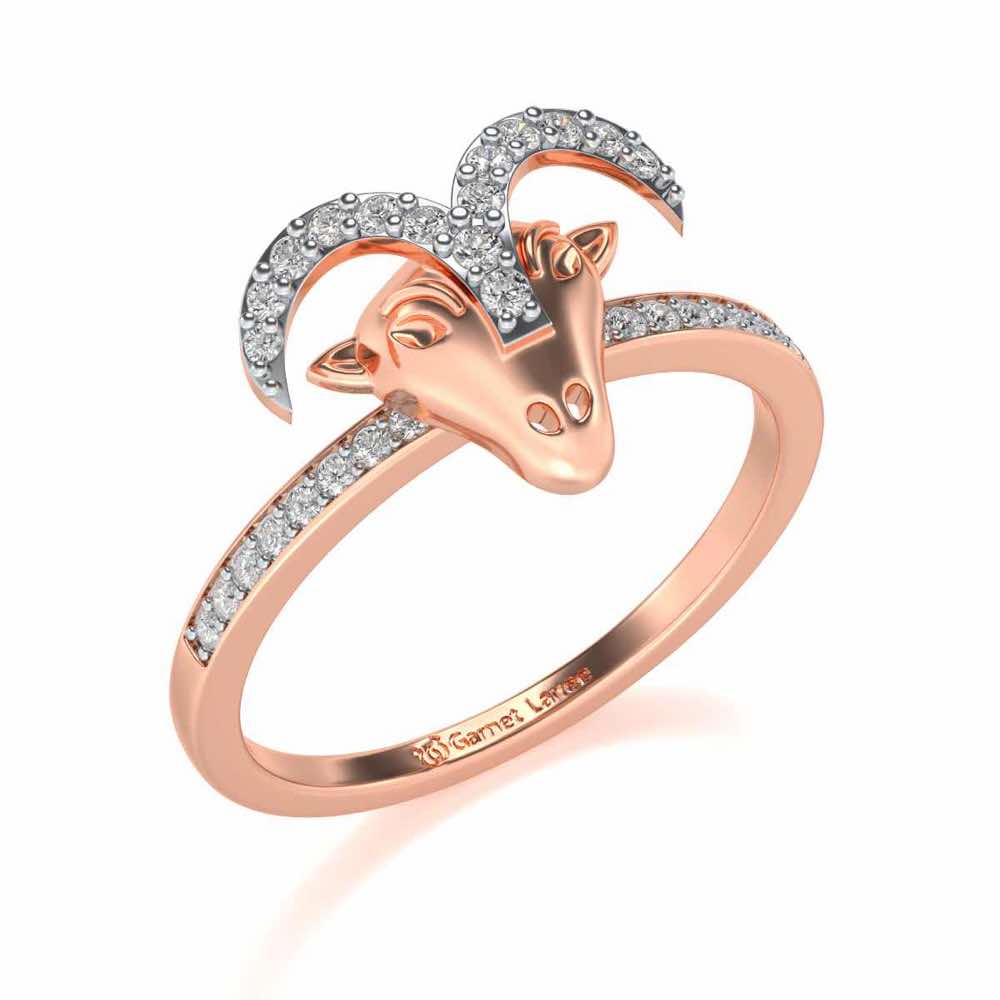 Aries Silver Ring - Rose Gold - Image 1
