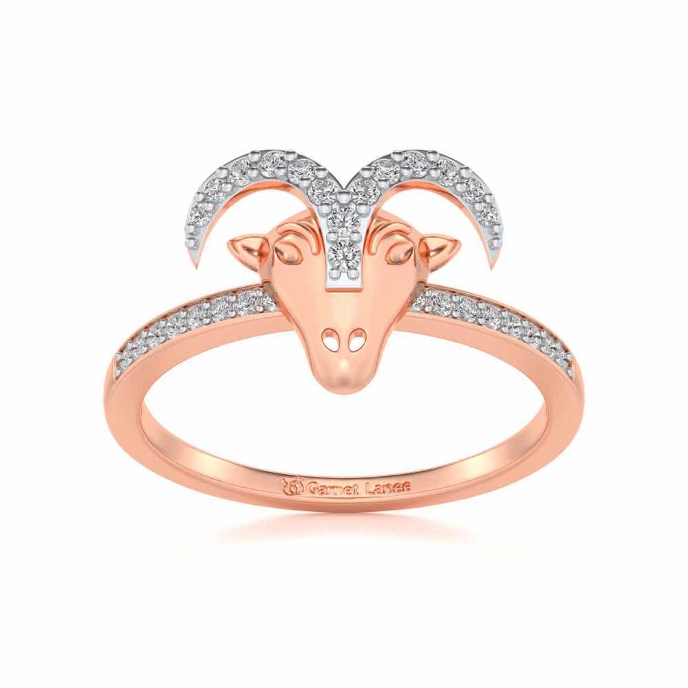 Aries Silver Ring - Rose Gold - Image 2