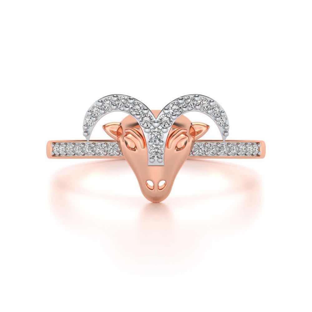 Aries Silver Ring - Rose Gold - Image 5