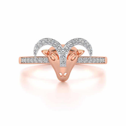 Aries Silver Ring - Rose Gold - Image 5