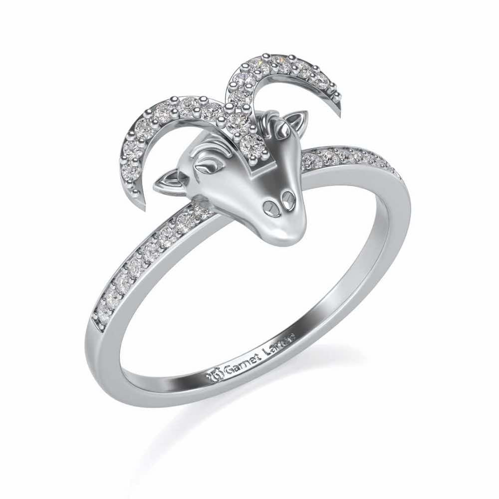 Aries Silver Ring - White Gold - Image 1