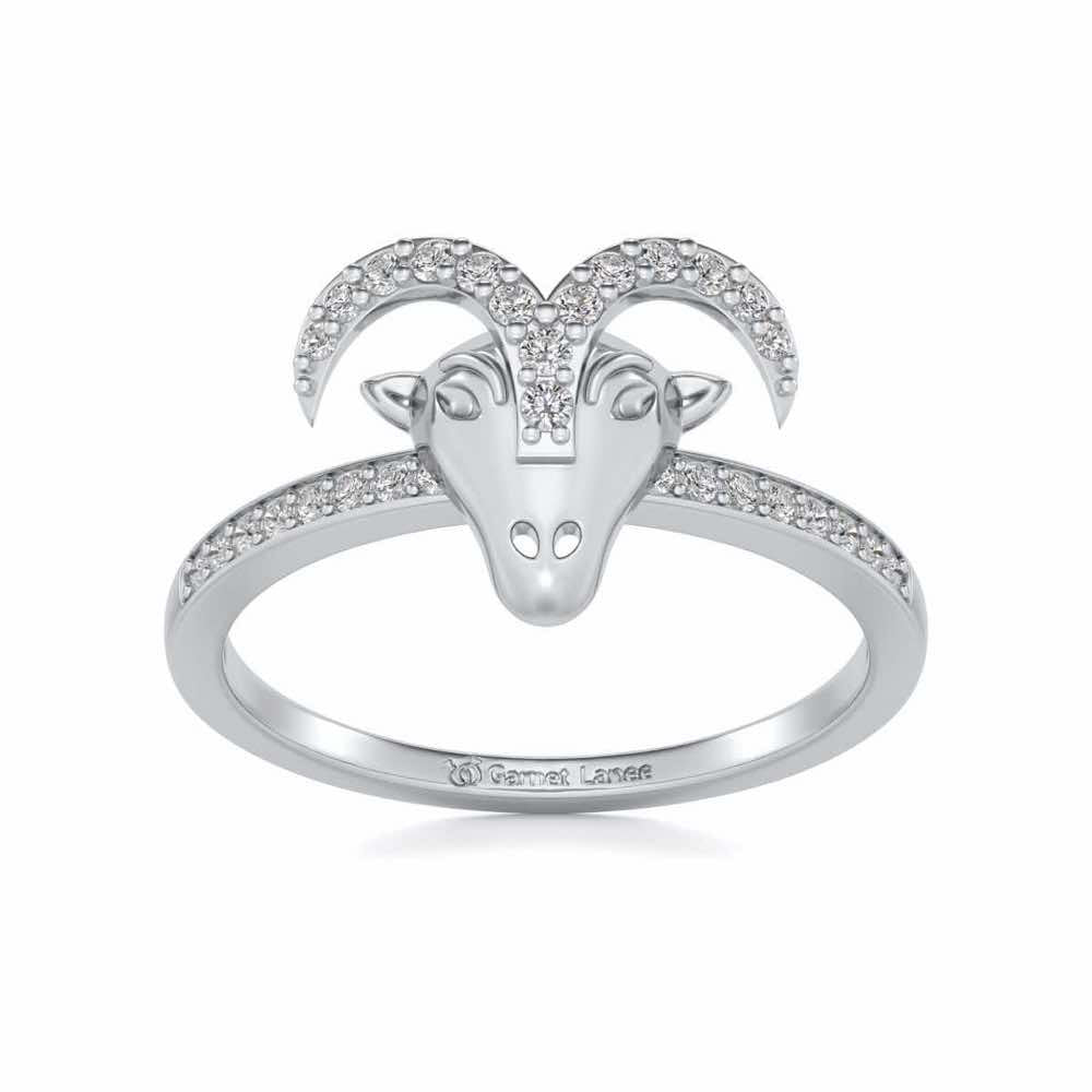 Aries Silver Ring - White Gold - Image 2
