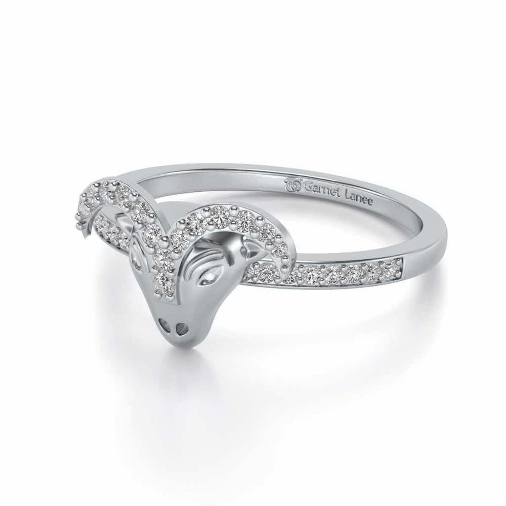 Aries Silver Ring - White Gold - Image 3
