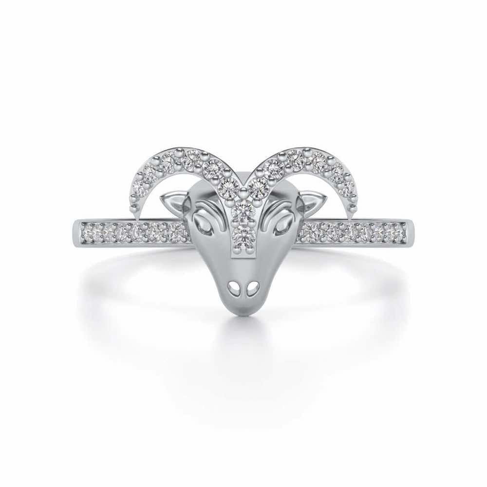 Aries Silver Ring - White Gold - Image 5
