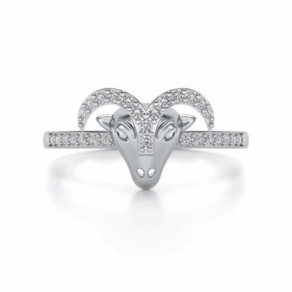 Aries Silver Ring - White Gold - Image 5