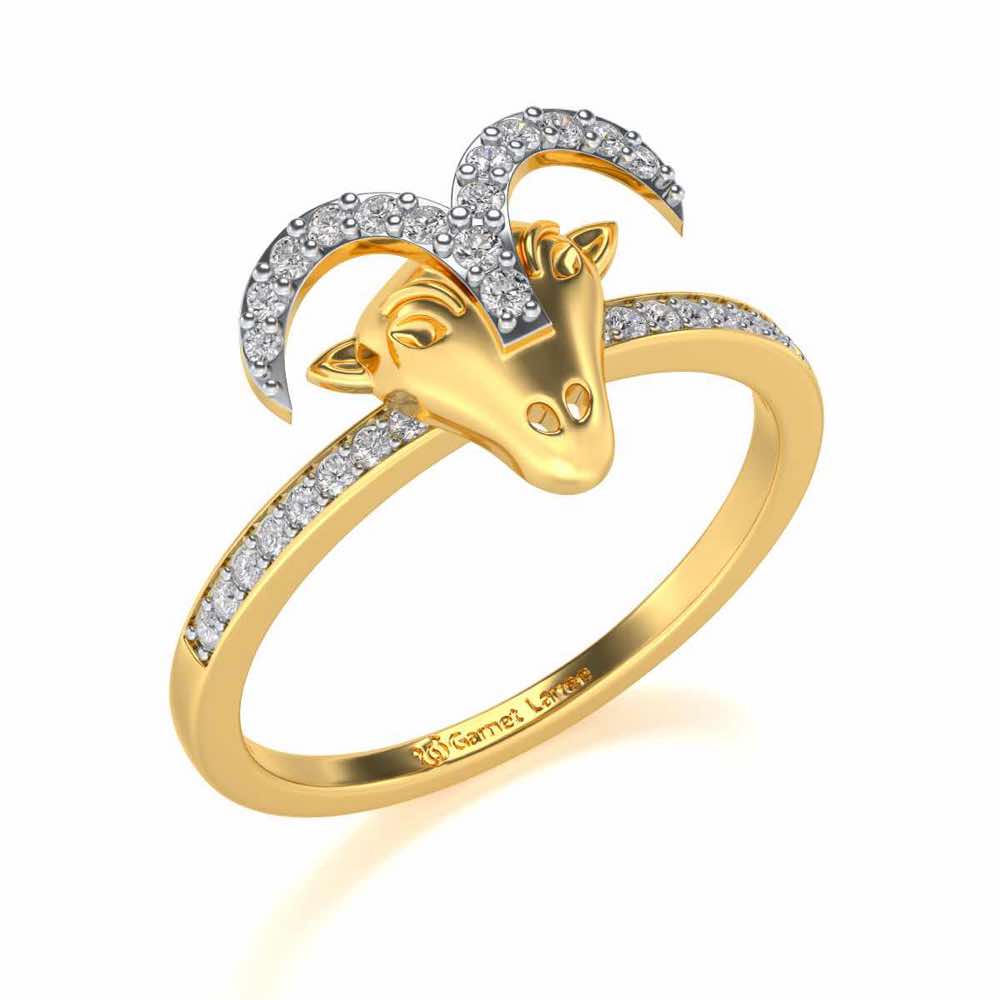 Aries Silver Ring - Yellow Gold - Image 1