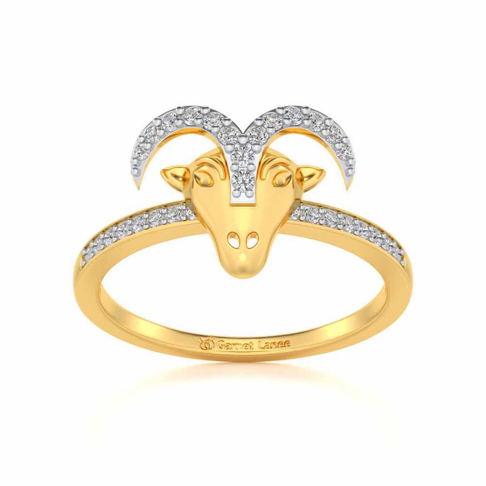 Aries Silver Ring - Yellow Gold - Image 2