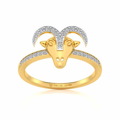 Aries Silver Ring - Yellow Gold - Image 2