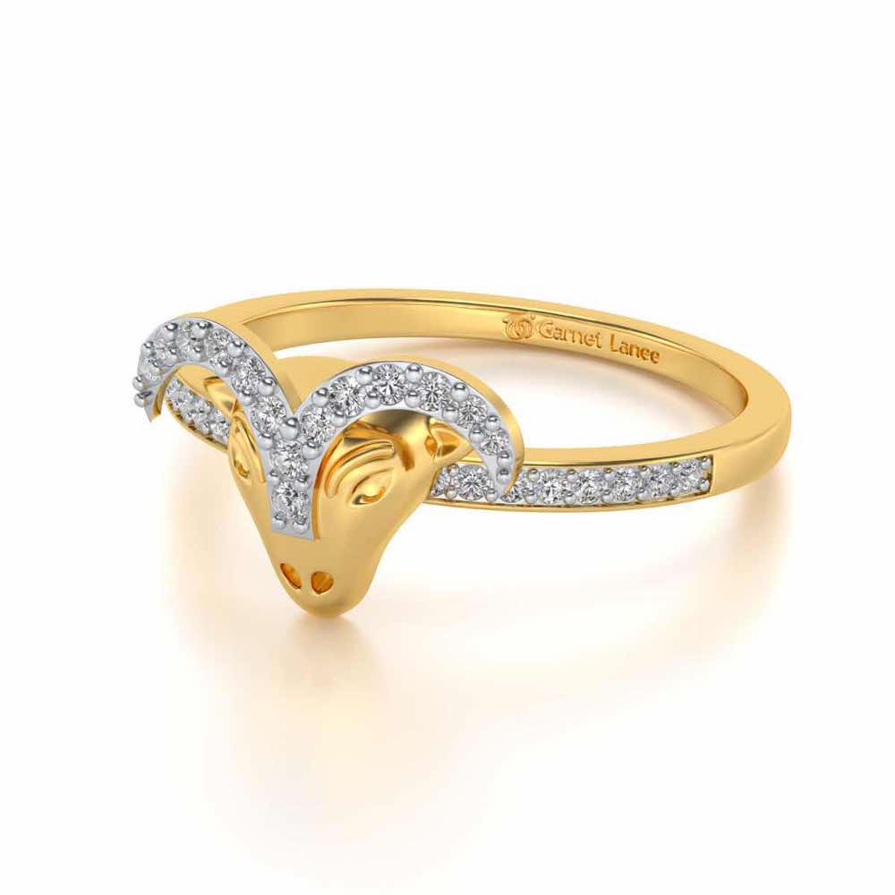 Aries Silver Ring - Yellow Gold - Image 3
