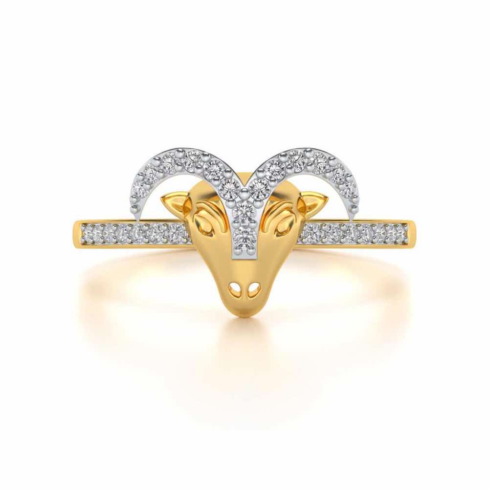Aries Silver Ring - Yellow Gold - Image 5
