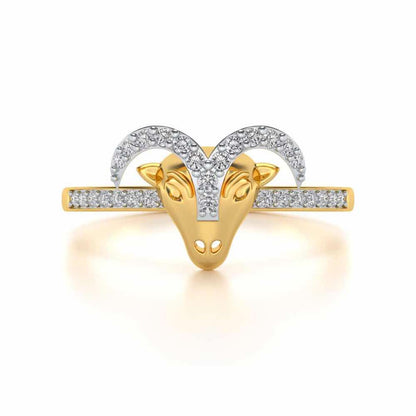 Aries Silver Ring - Yellow Gold - Image 5