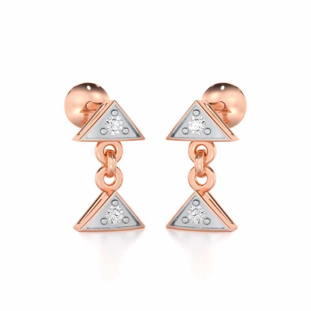 Aristocrat Gleam Silver Earrings - Rose Gold - Image 2