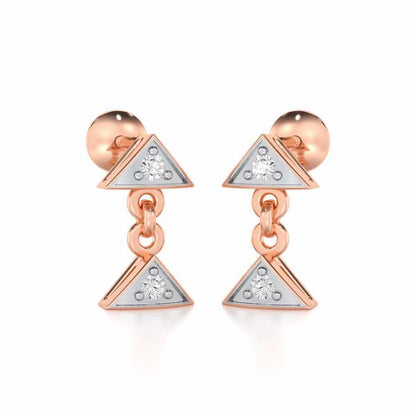 Aristocrat Gleam Silver Earrings - Rose Gold - Image 2