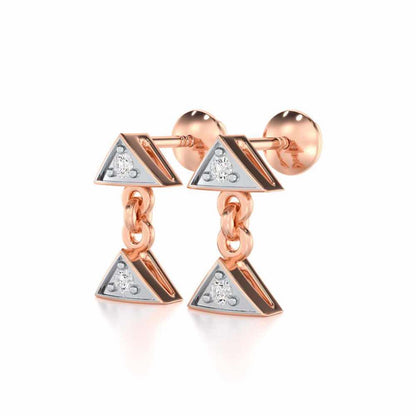 Aristocrat Gleam Silver Earrings - Rose Gold - Image 3