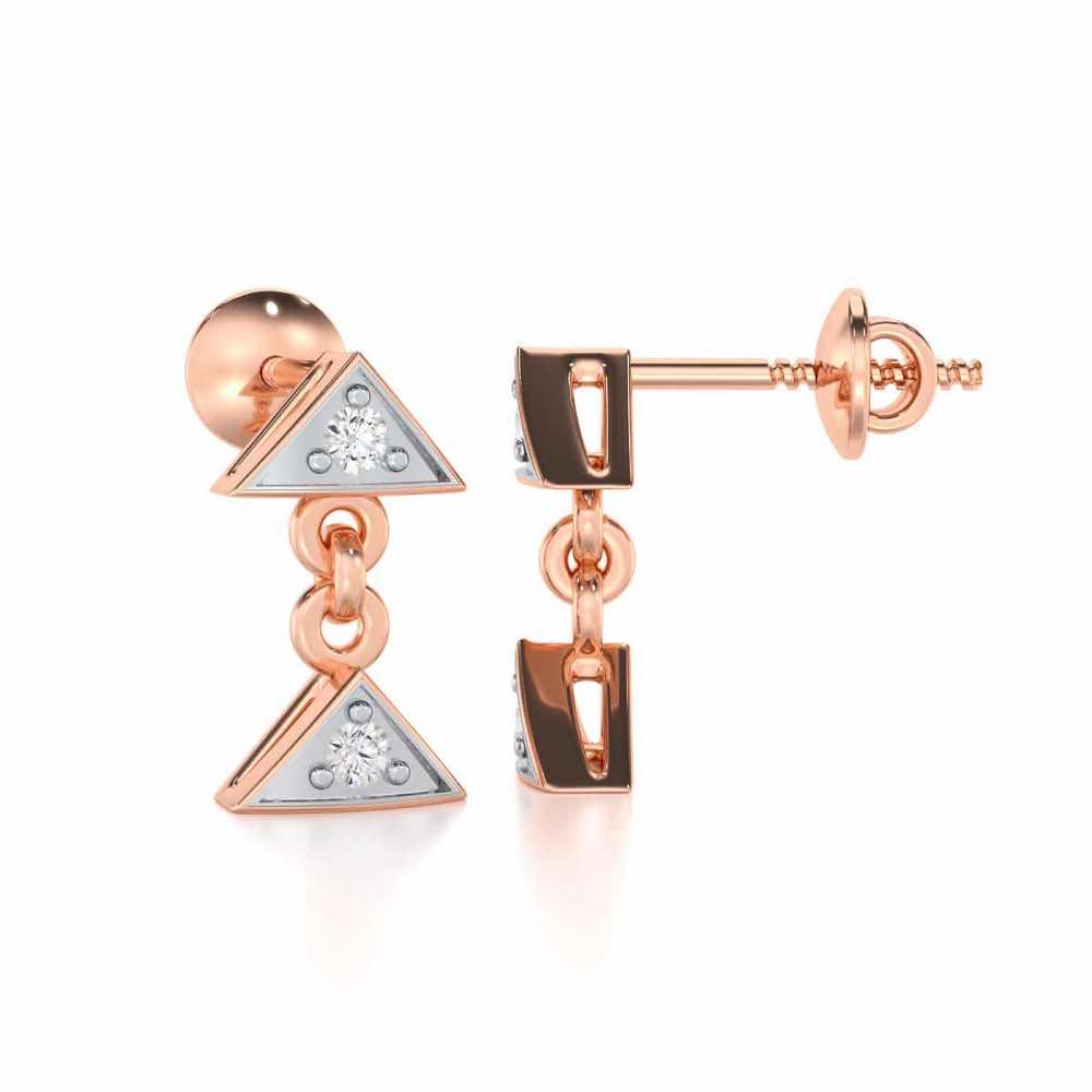 Aristocrat Gleam Silver Earrings - Rose Gold - Image 4