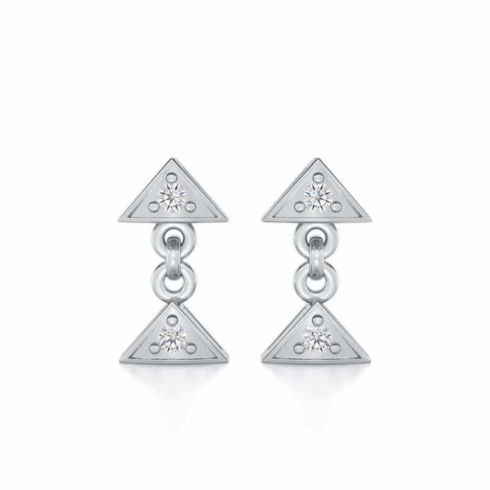 Aristocrat Gleam Silver Earrings - White Gold - Image 1