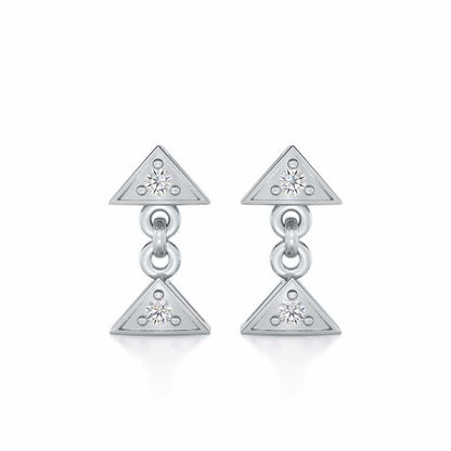 Aristocrat Gleam Silver Earrings - White Gold - Image 1