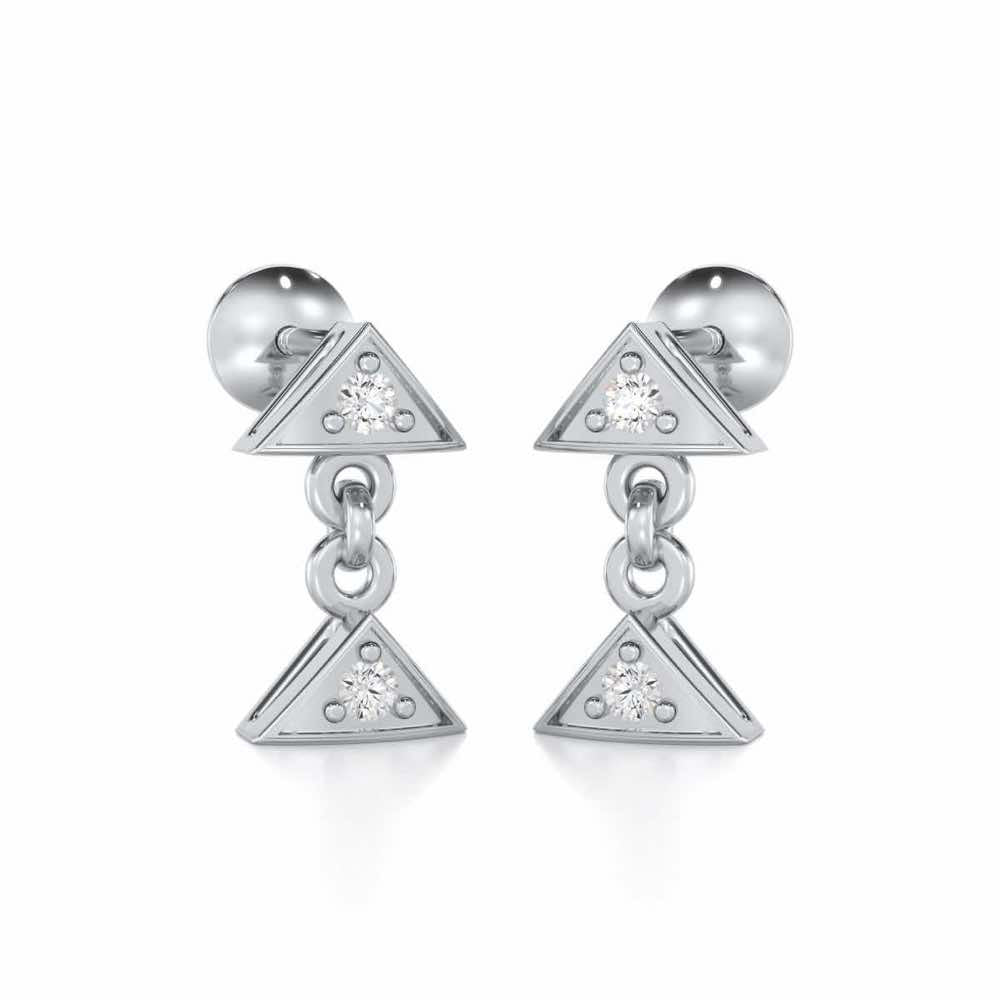 Aristocrat Gleam Silver Earrings - White Gold - Image 2