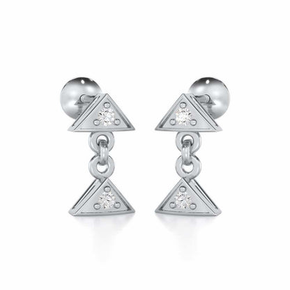 Aristocrat Gleam Silver Earrings - White Gold - Image 2