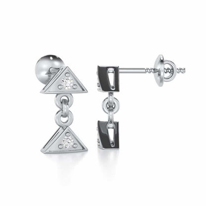 Aristocrat Gleam Silver Earrings - White Gold - Image 4