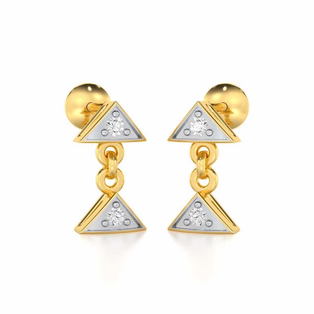 Aristocrat Gleam Silver Earrings - Yellow Gold - Image 2