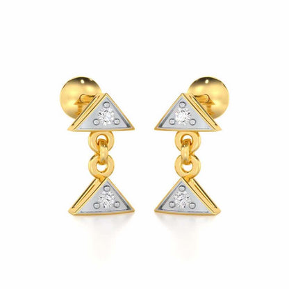 Aristocrat Gleam Silver Earrings - Yellow Gold - Image 2