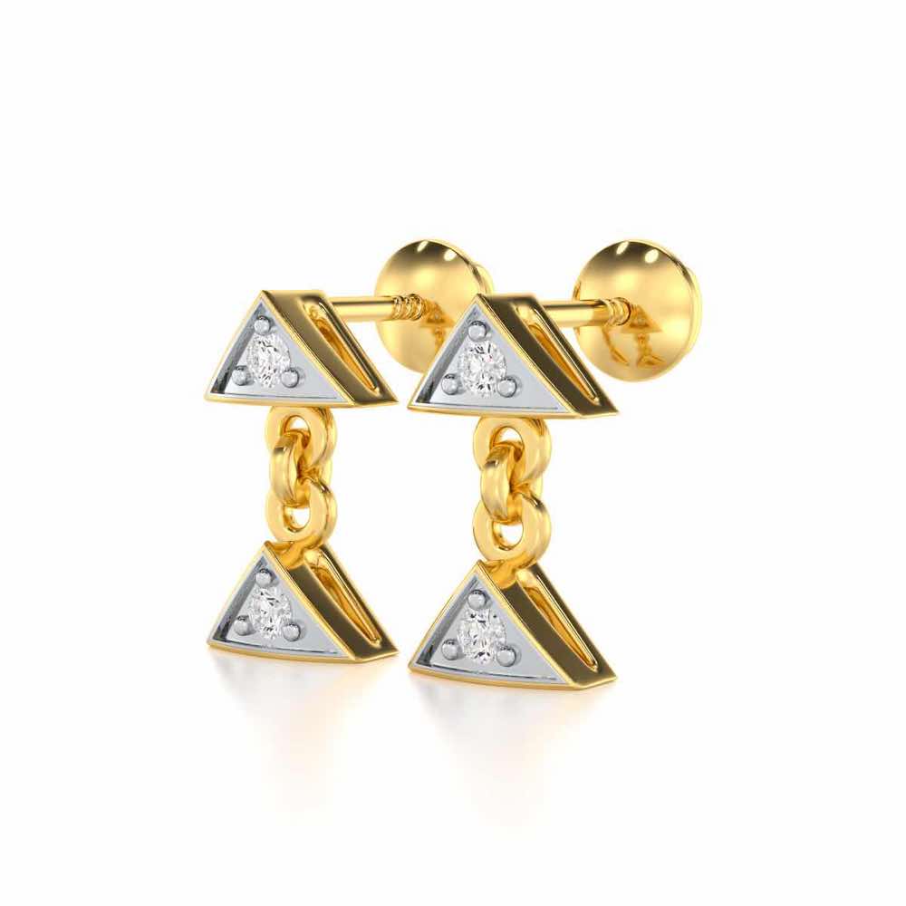 Aristocrat Gleam Silver Earrings - Yellow Gold - Image 3
