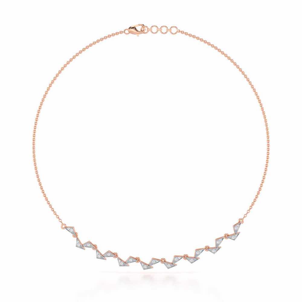 Aristocrat Gleam Silver Necklace - Rose Gold - Image 2