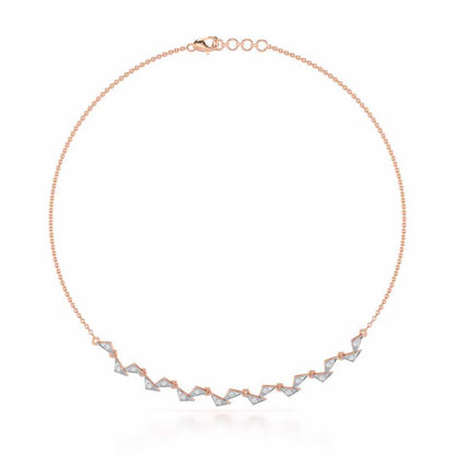 Aristocrat Gleam Silver Necklace - Rose Gold - Image 2