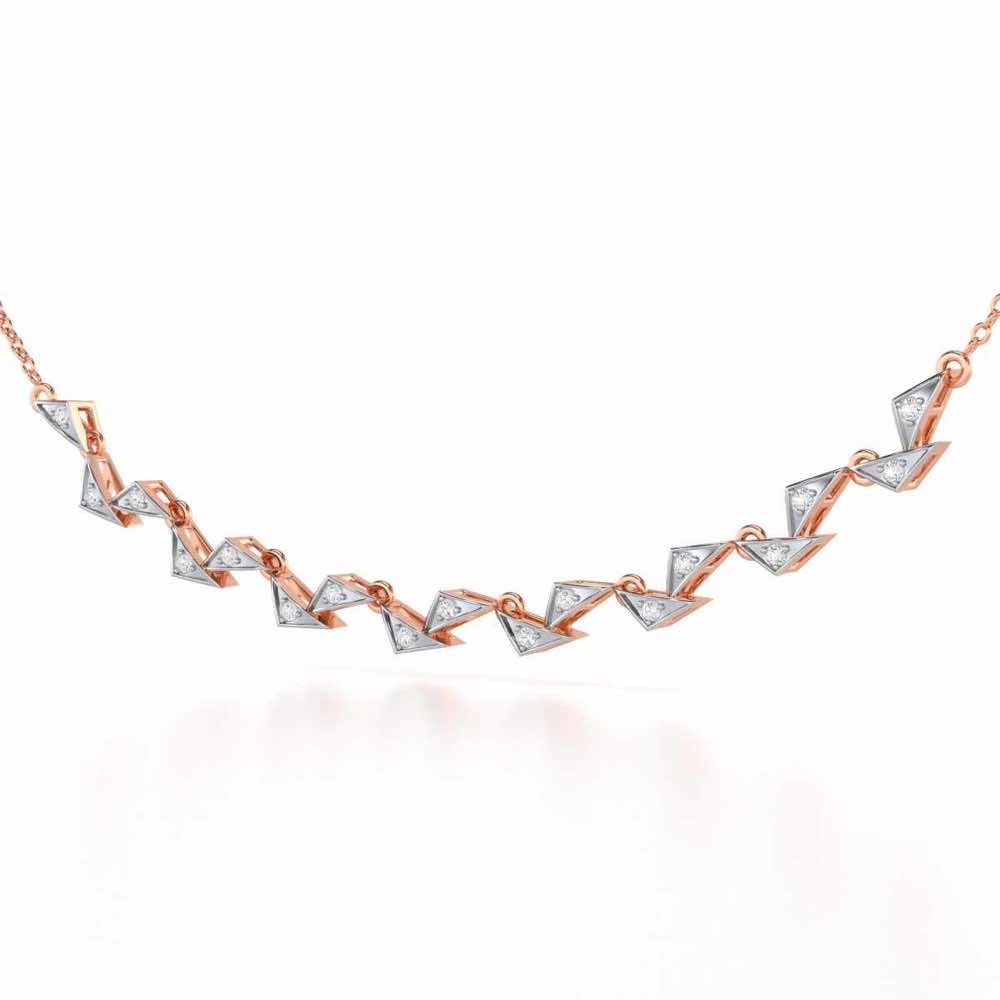 Aristocrat Gleam Silver Necklace - Rose Gold - Image 3