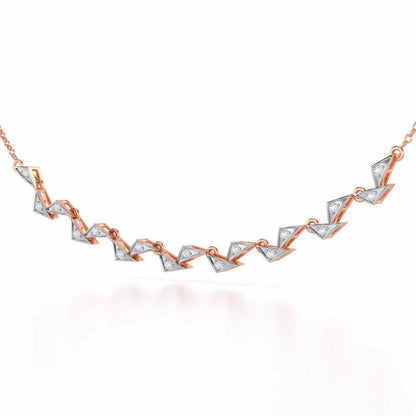 Aristocrat Gleam Silver Necklace - Rose Gold - Image 3