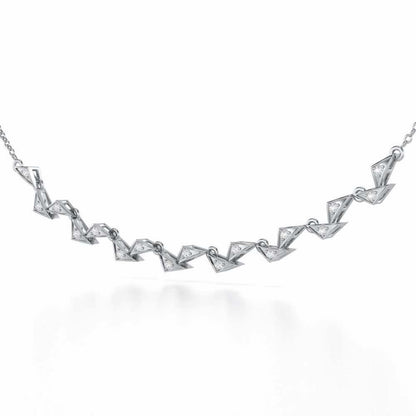 Aristocrat Gleam Silver Necklace - White Gold - Image 3