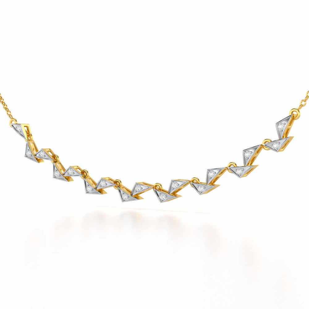 Aristocrat Gleam Silver Necklace - Yellow Gold - Image 3