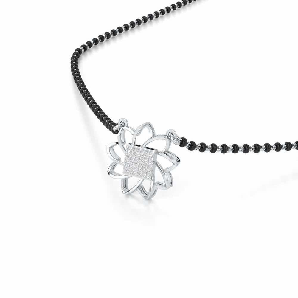 Arogya Mangalya Silver Mangalsutra - White Gold - Image 2