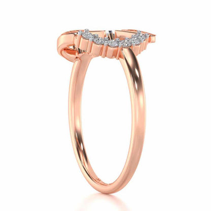 Arrow Heart Silver Ring - Rose Gold - Image 3