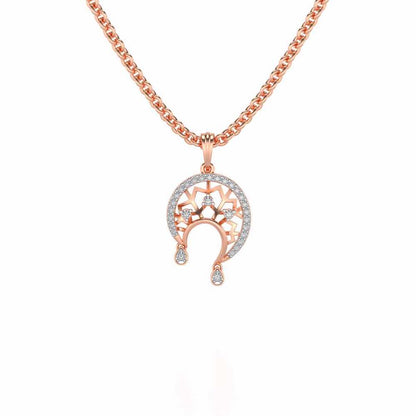 Artistic Moon Silver Pendant - Rose Gold - Image 1