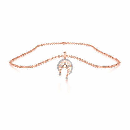 Artistic Moon Silver Pendant - Rose Gold - Image 3