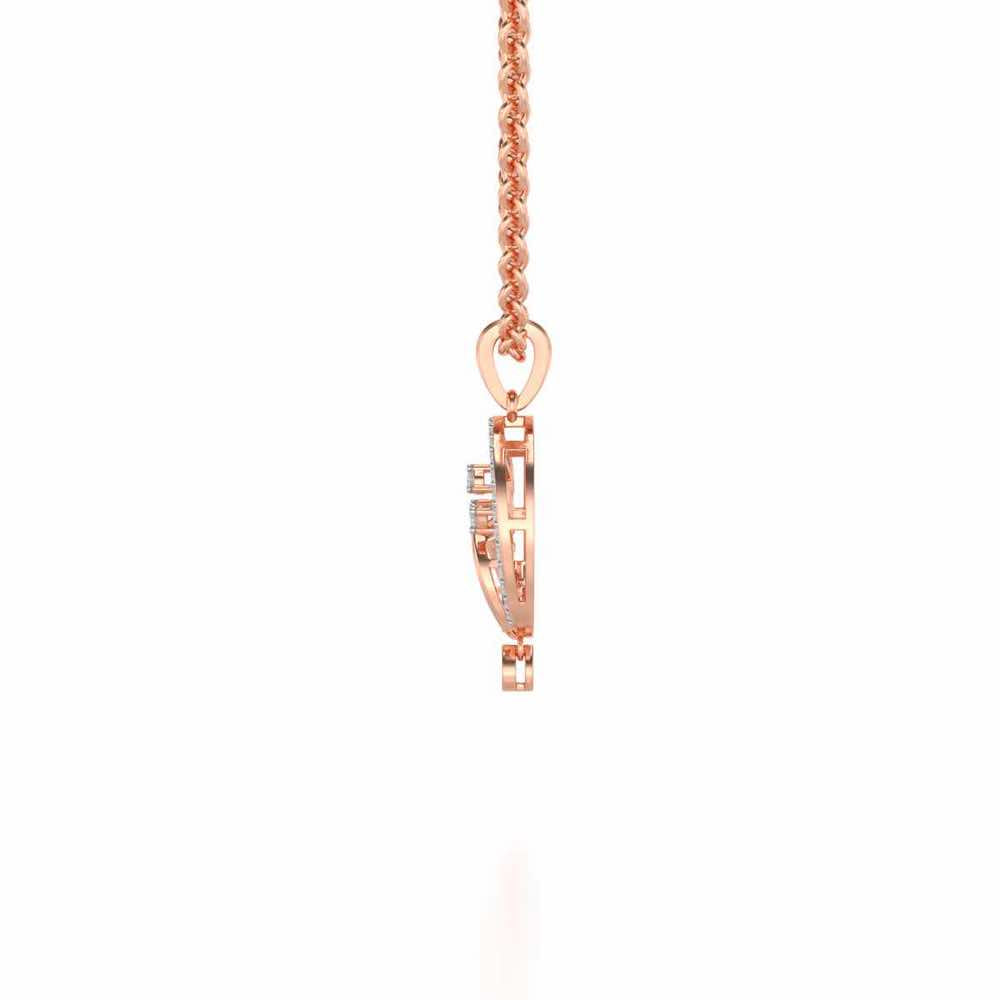 Artistic Moon Silver Pendant - Rose Gold - Image 4