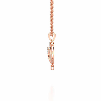 Artistic Moon Silver Pendant - Rose Gold - Image 4